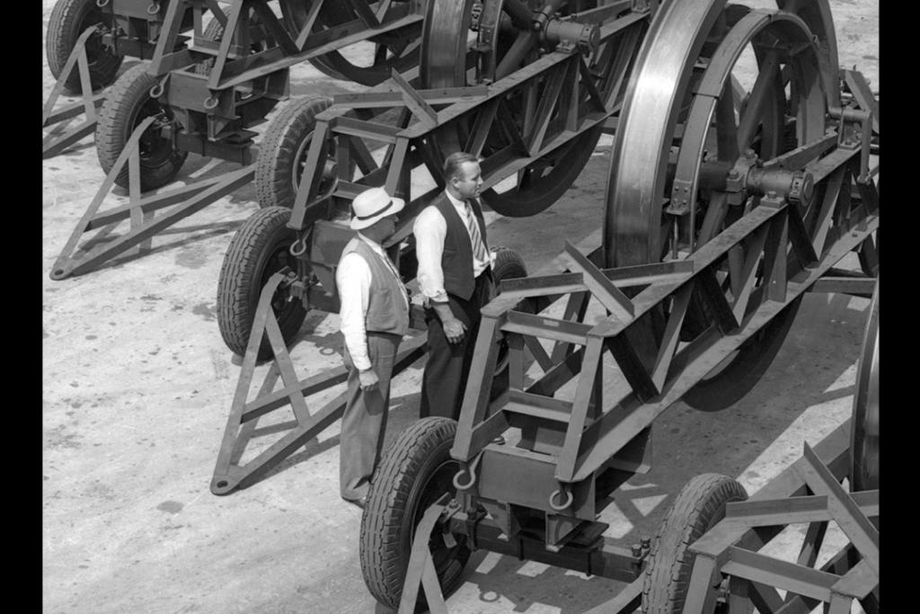 Men inspecting power equipment