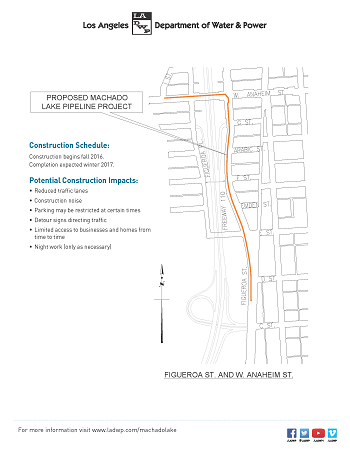 Machado Lake Pipeline Project map