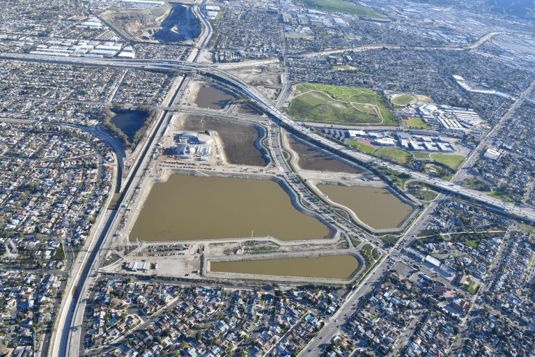 Aerial view of the Tujunga Spreading Grounds in January 2023.