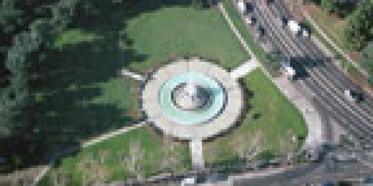 Mulholland Memorial Fountain, Aerial View