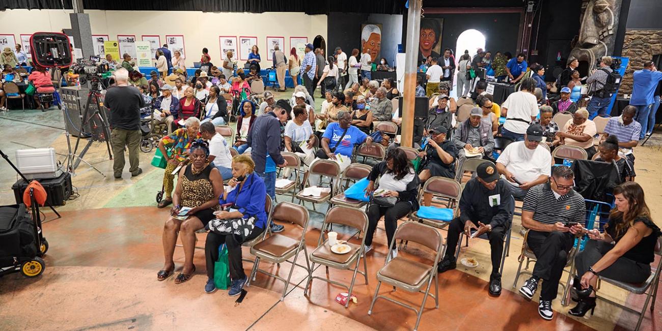 Participants at LADWP Heat Relief for Seniors event in Watts on July 15, 2024.