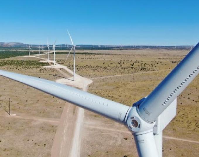 Wind turbine at the Red Cloud Wind Farm in New Mexico.