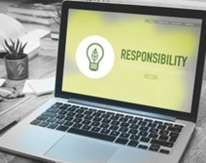 laptop that says "responsibility"