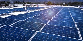 Solar panels on a business’ rooftop