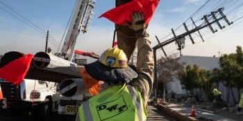 Crew working on windstorm response