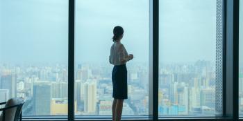 woman standing in building
